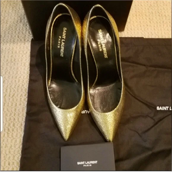 Saint Laurent gold Pumps size 6,5 - Picture 1 of 6
